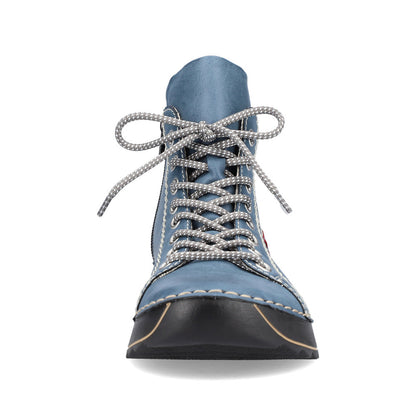 Rieker 71510-14 Royal Blue Boots with Grey Laces