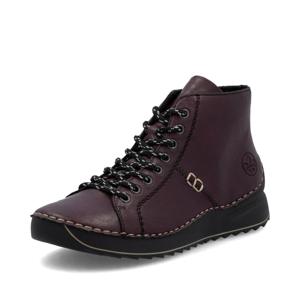 Rieker 71510-30 Dark Burgundy Lace Boots