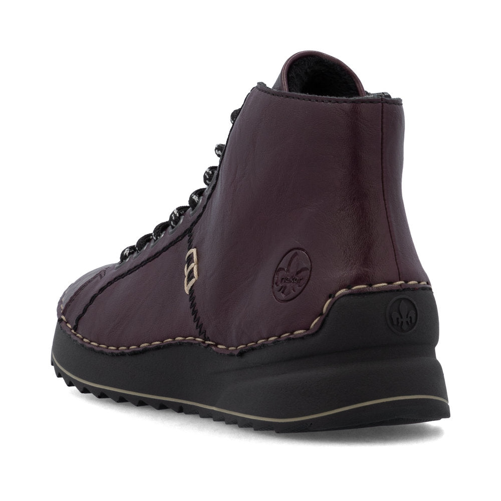 Rieker 71510-30 Dark Burgundy Lace Boots