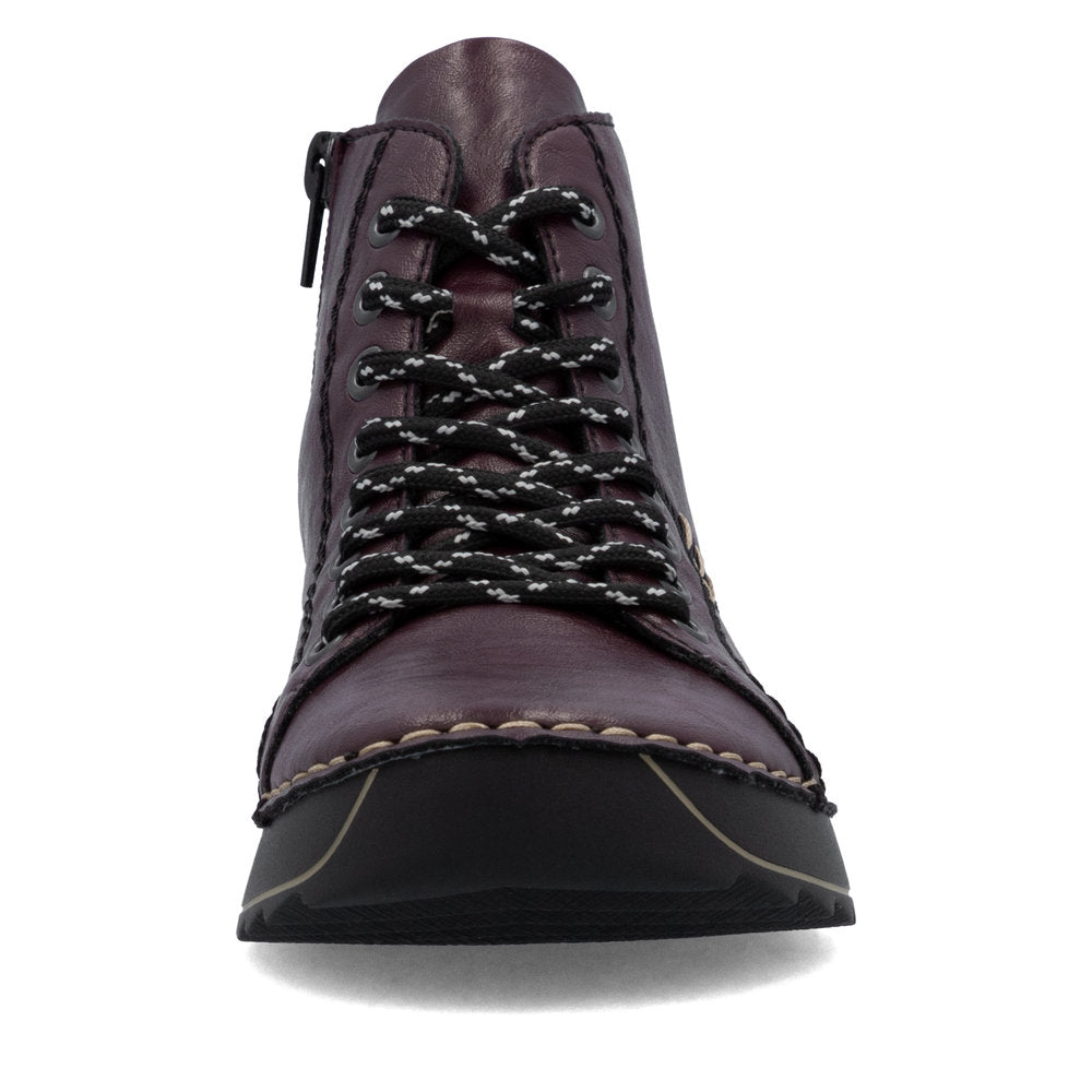 Rieker 71510-30 Dark Burgundy Lace Boots