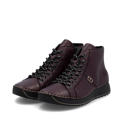 Rieker 71510-30 Dark Burgundy Lace Boots