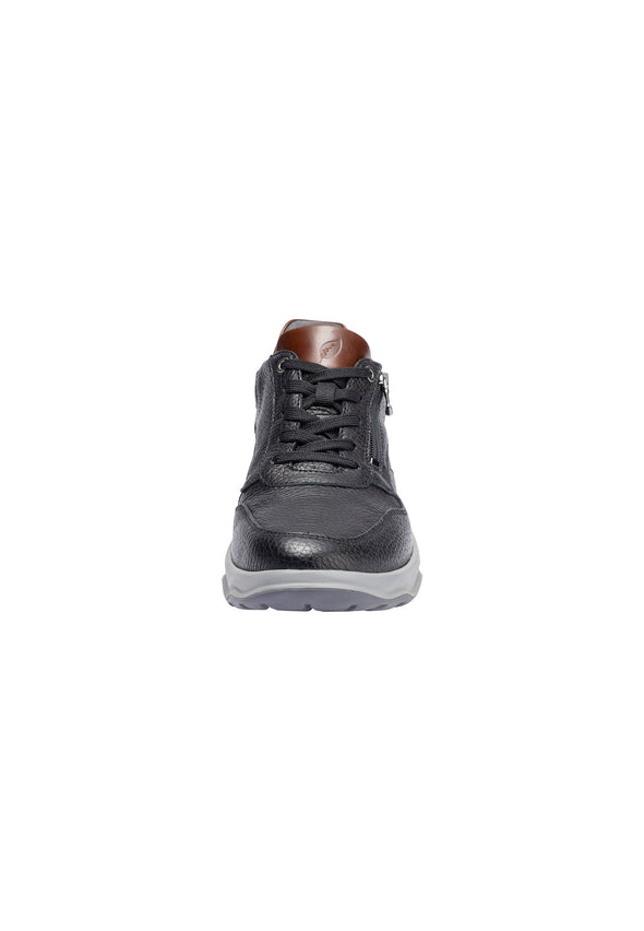 Waldlaufer 718007 500 594 Max Black & Cognac Brown H Fit Sneakers with Zip