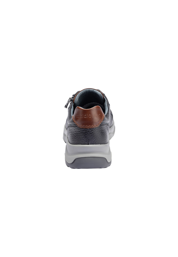 Waldlaufer 718007 500 594 Max Black & Cognac Brown H Fit Sneakers with Zip