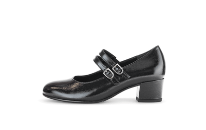 Gabor Comfort 72.212.97 Black G Fit Block Heel Mary Jane Shoes