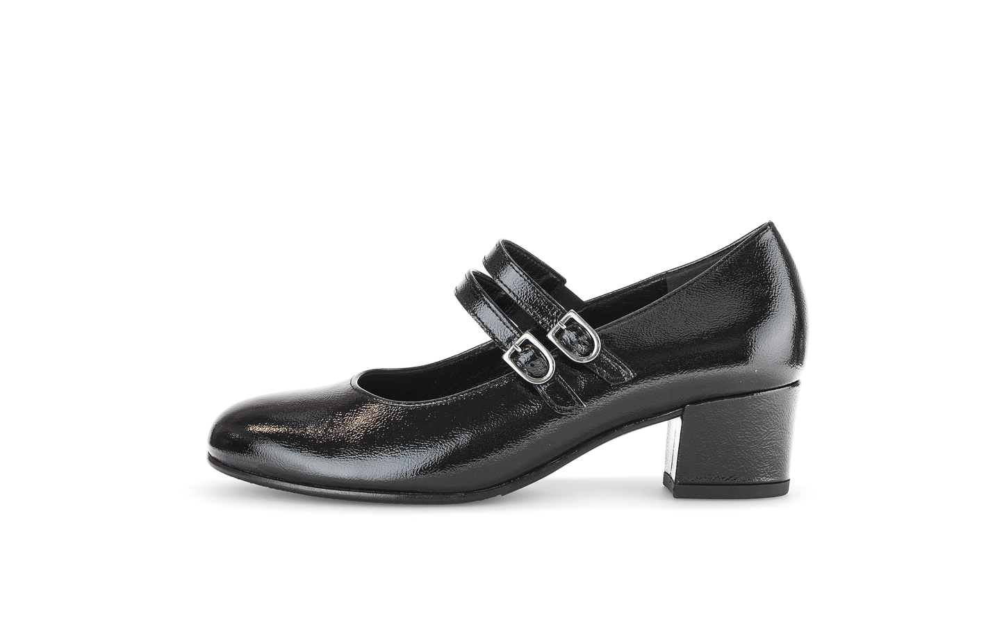 Gabor Comfort 72.212.97 Black G Fit Block Heel Mary Jane Shoes