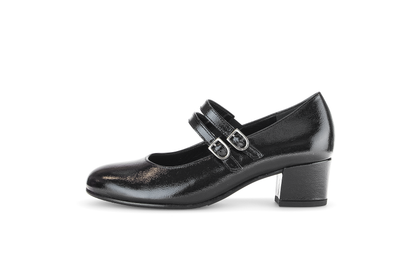 Gabor Comfort 72.212.97 Black G Fit Block Heel Mary Jane Shoes