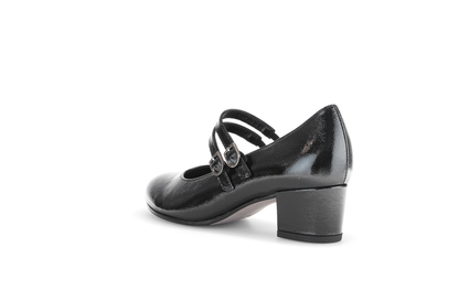 Gabor Comfort 72.212.97 Black G Fit Block Heel Mary Jane Shoes