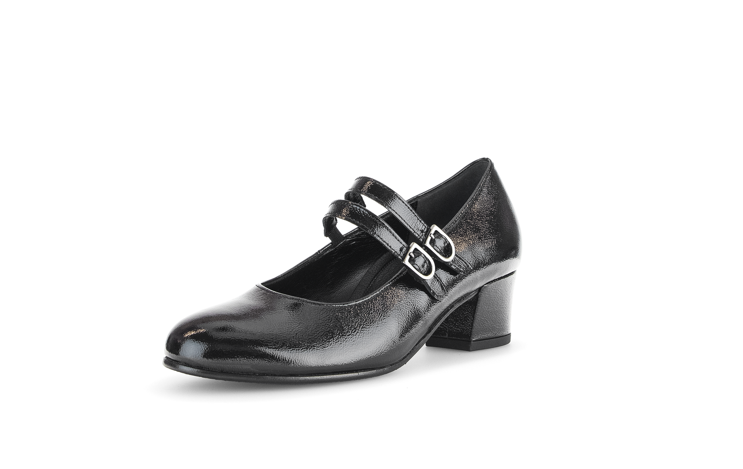 Gabor Comfort 72.212.97 Black G Fit Block Heel Mary Jane Shoes