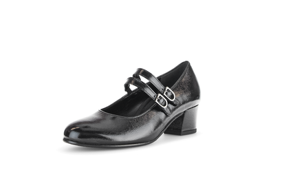 Gabor Comfort 72.212.97 Black G Fit Block Heel Mary Jane Shoes