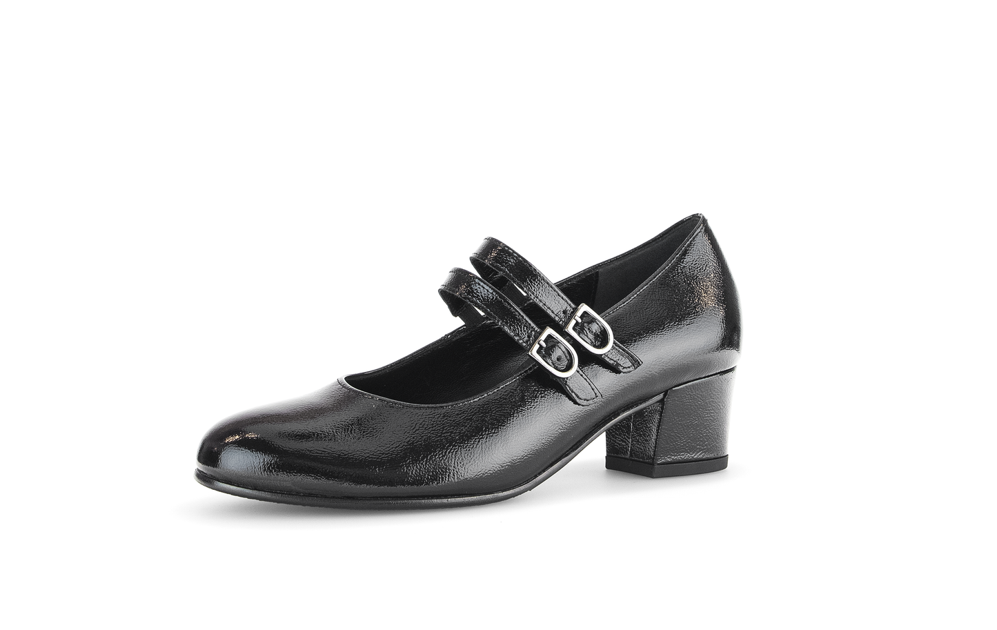 Gabor Comfort 72.212.97 Black G Fit Block Heel Mary Jane Shoes