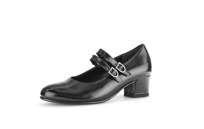 Gabor Comfort 72.212.97 Black G Fit Block Heel Mary Jane Shoes