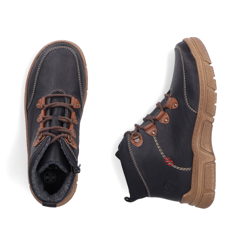 Rieker 72313-00 Black H Fit Ankle Boots