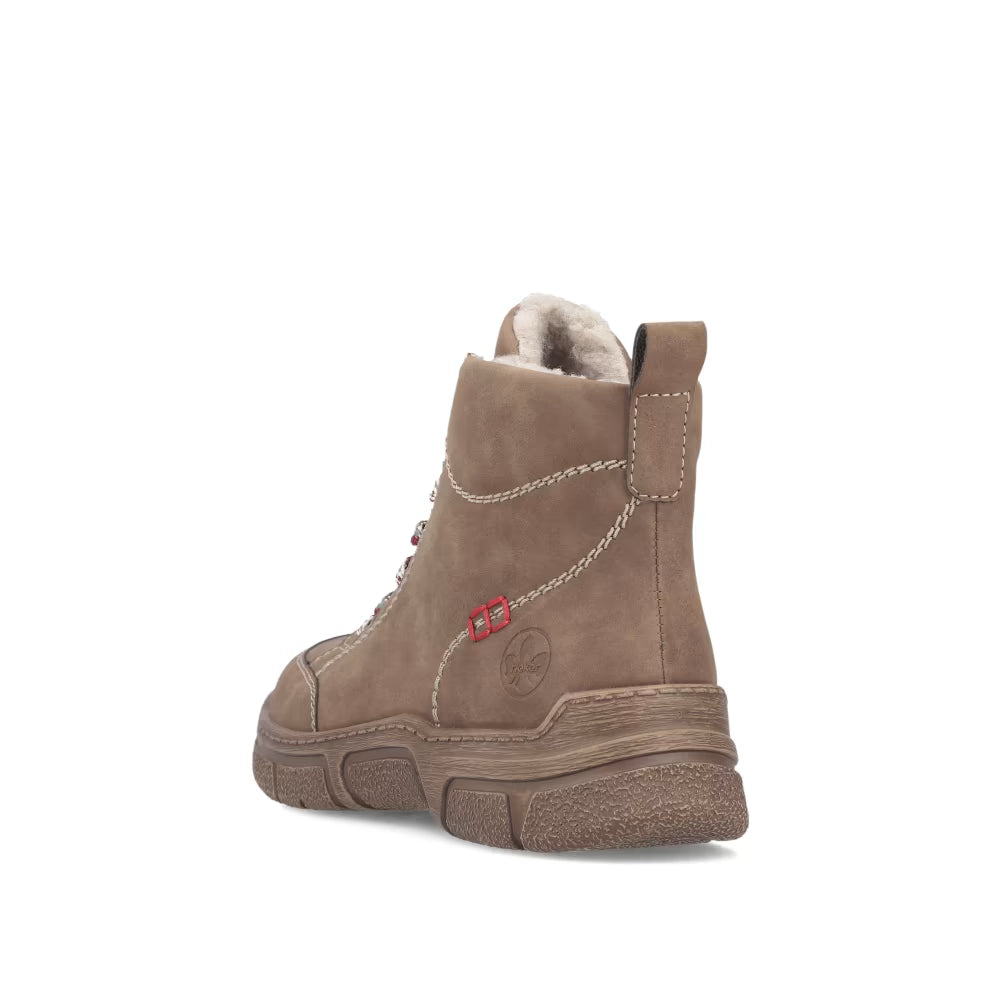 Rieker 72320-24 Brown H Fit Lace Boots