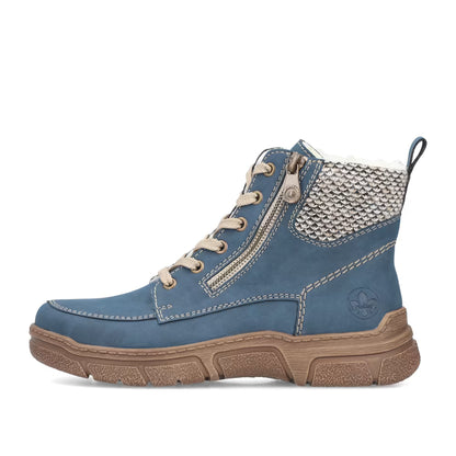 Rieker 72330-14 Jeans Blue H Fit Ankle Boots with Ankle Cuff