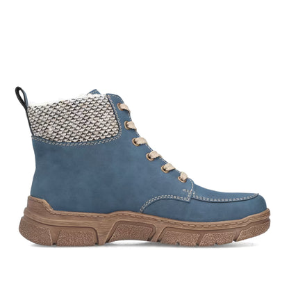 Rieker 72330-14 Jeans Blue H Fit Ankle Boots with Ankle Cuff