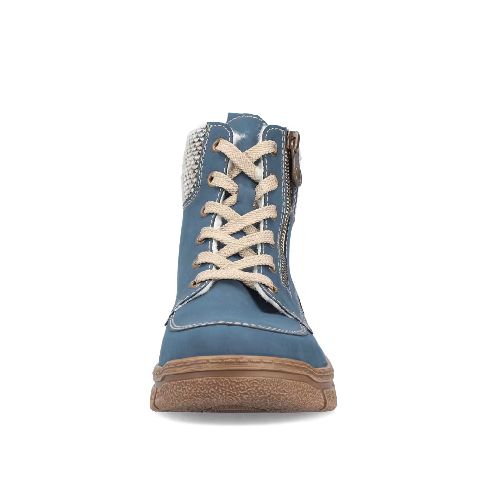Rieker 72330-14 Jeans Blue H Fit Ankle Boots with Ankle Cuff