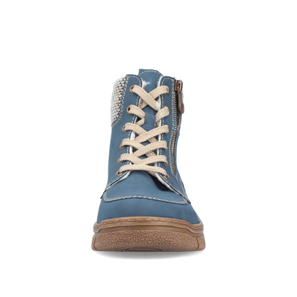 Rieker 72330-14 Jeans Blue H Fit Ankle Boots with Ankle Cuff