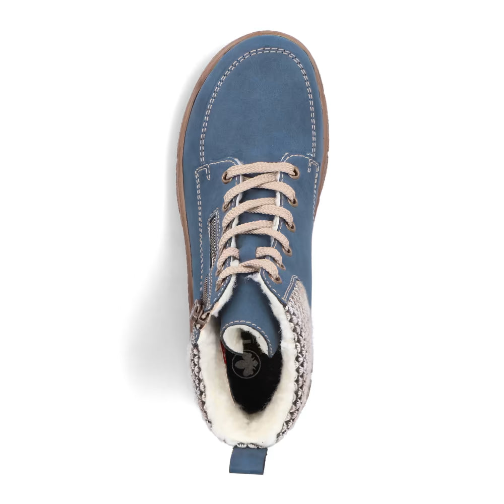 Rieker 72330-14 Jeans Blue H Fit Ankle Boots with Ankle Cuff