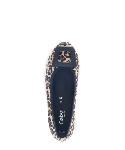 Gabor Comfort 72.463.90 Leopard Print Natural/Black G Fit Slip On Pumps