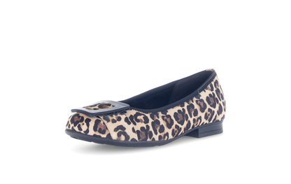 Gabor Comfort 72.463.90 Leopard Print Natural/Black G Fit Slip On Pumps