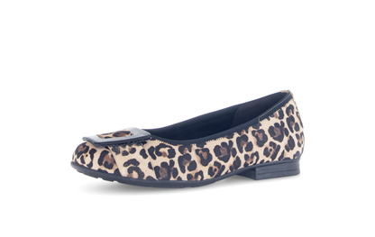 Gabor Comfort 72.463.90 Leopard Print Natural/Black G Fit Slip On Pumps