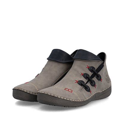 Rieker 72581-42 Grey & Black Ankle Boots