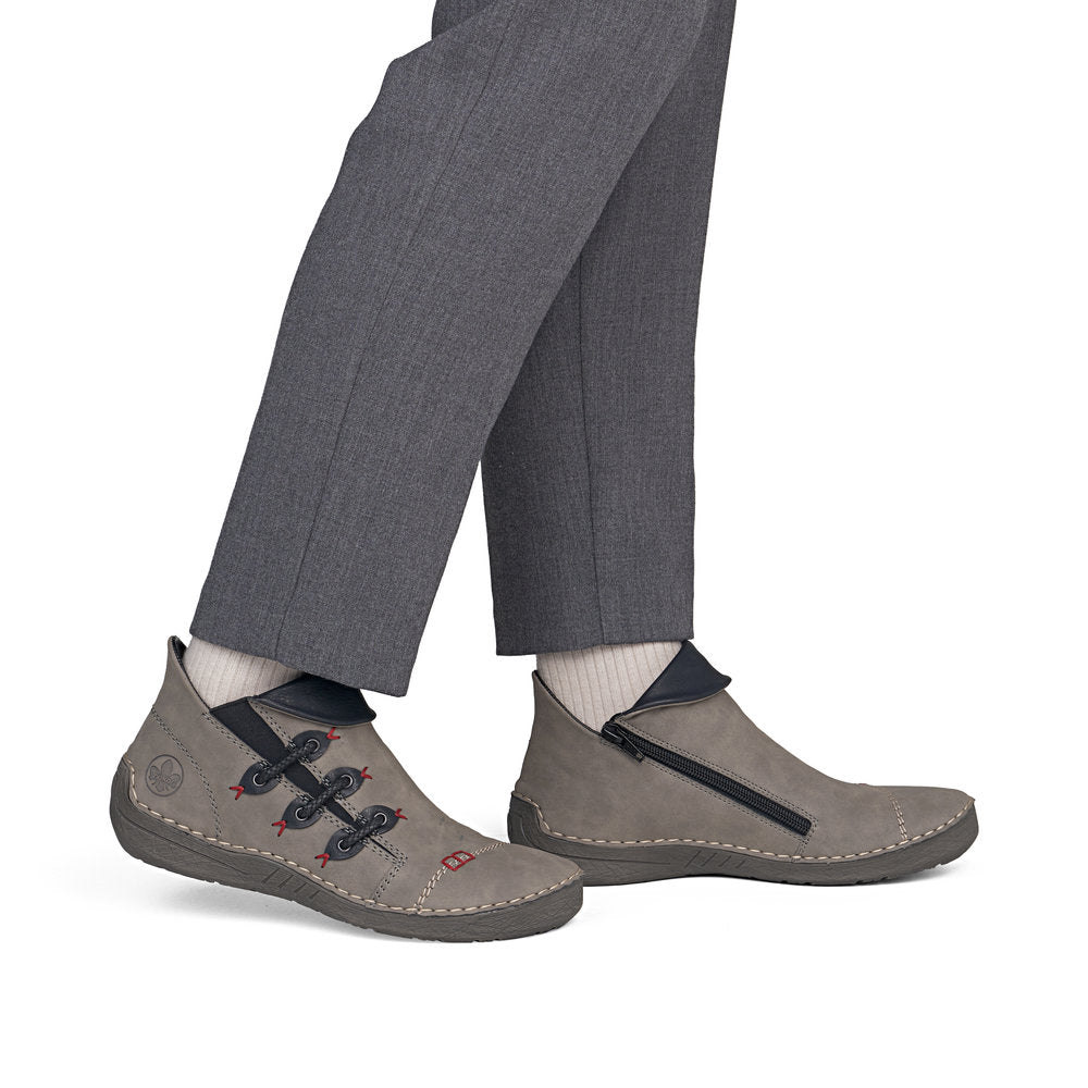 Rieker 72581-42 Grey & Black Ankle Boots