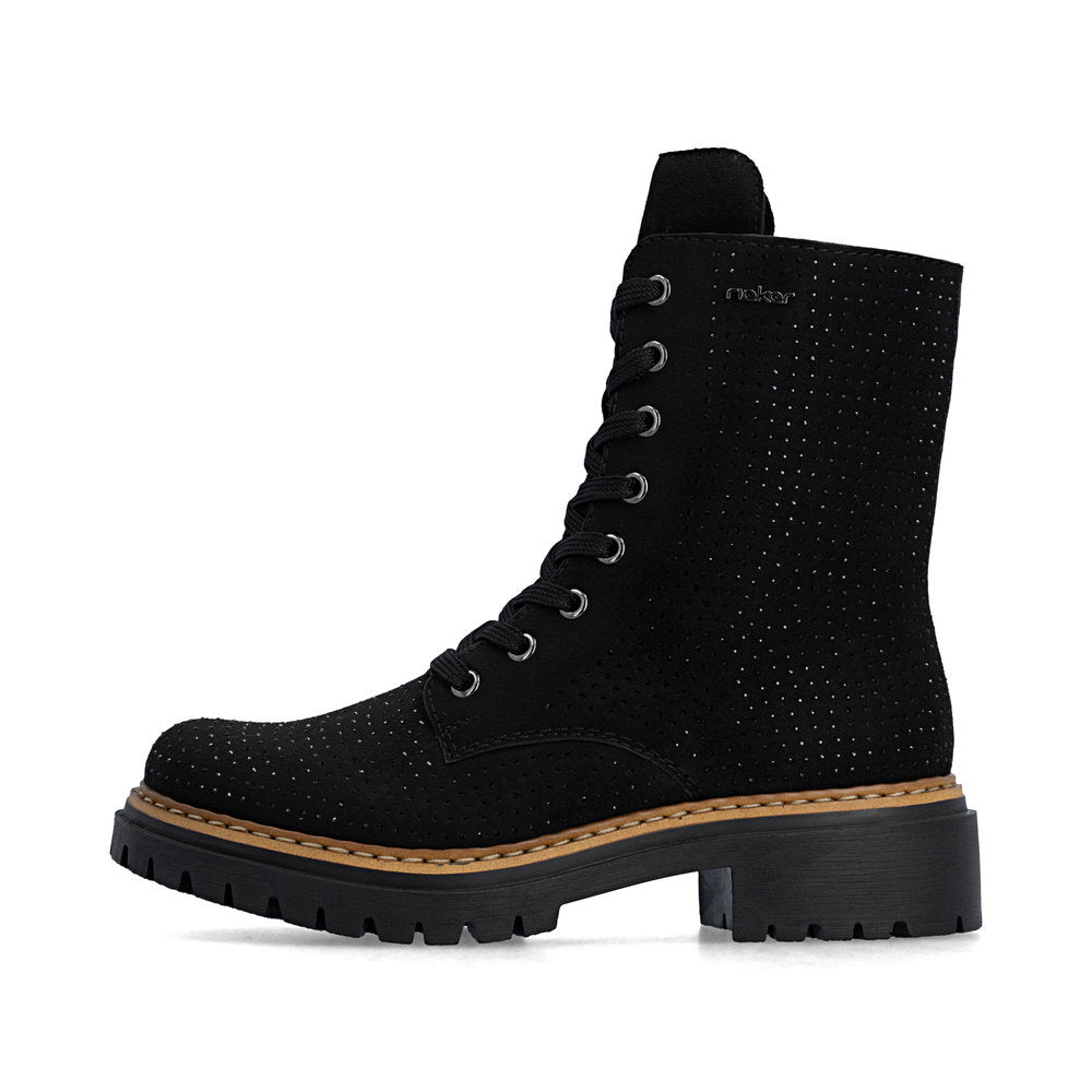 Rieker 72609-00 Black Laced Boots