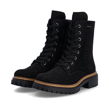 Rieker 72609-00 Black Laced Boots