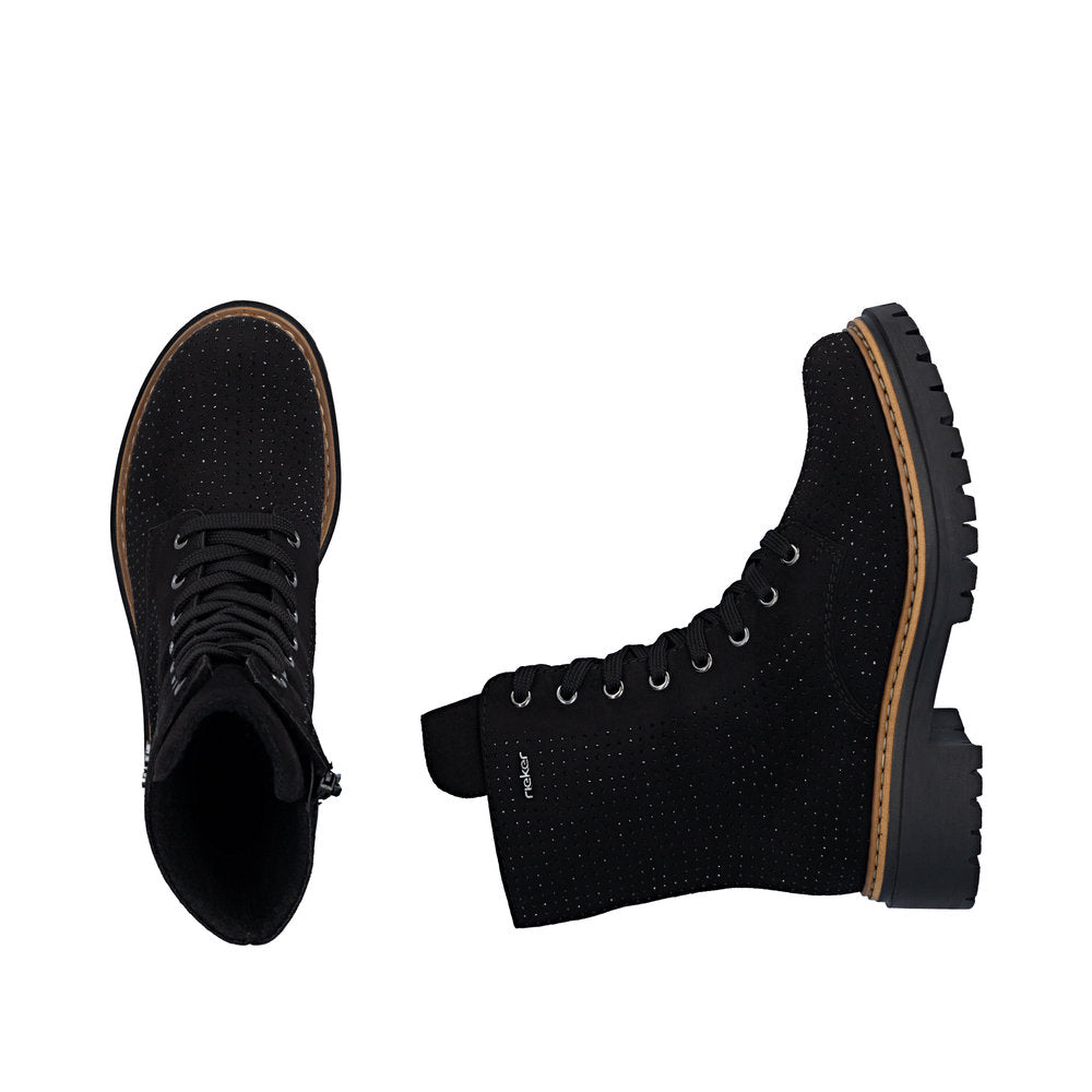 Rieker 72609-00 Black Laced Boots