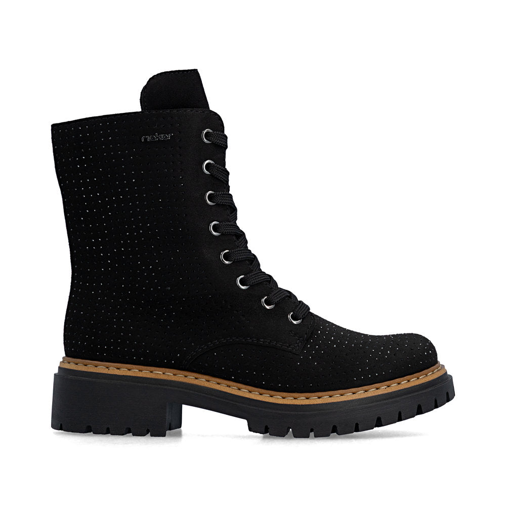 Rieker 72609-00 Black Laced Boots