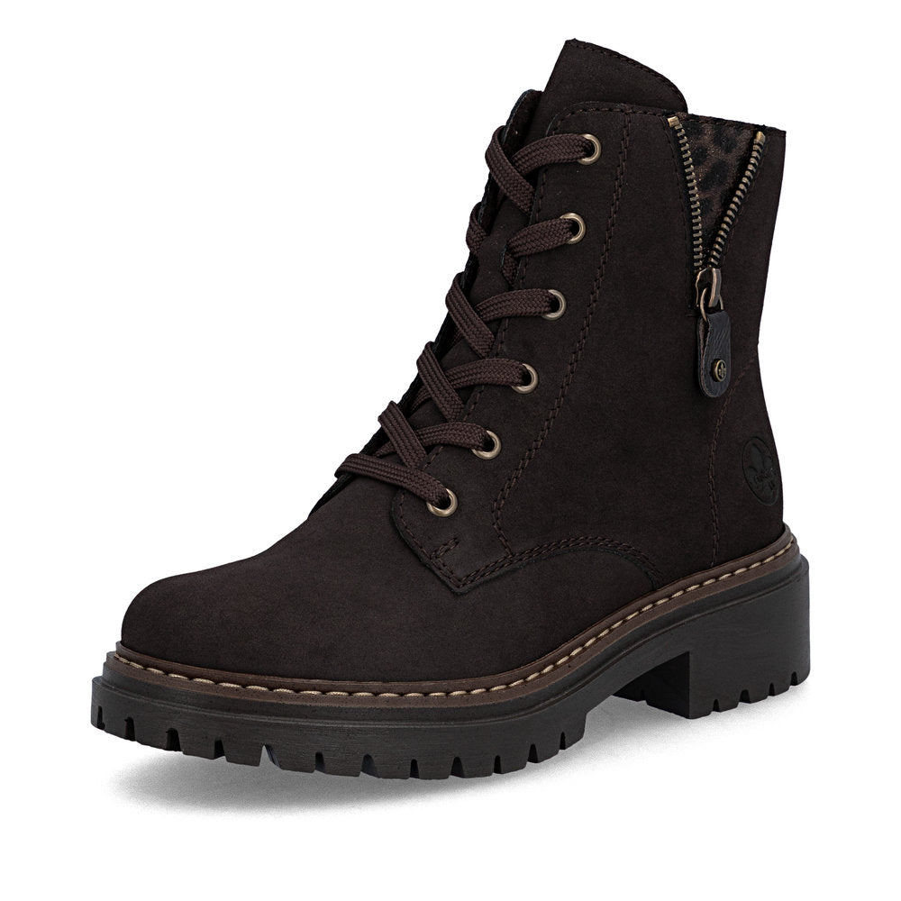 Rieker 72617-25 Nougat Brown Lace Boots