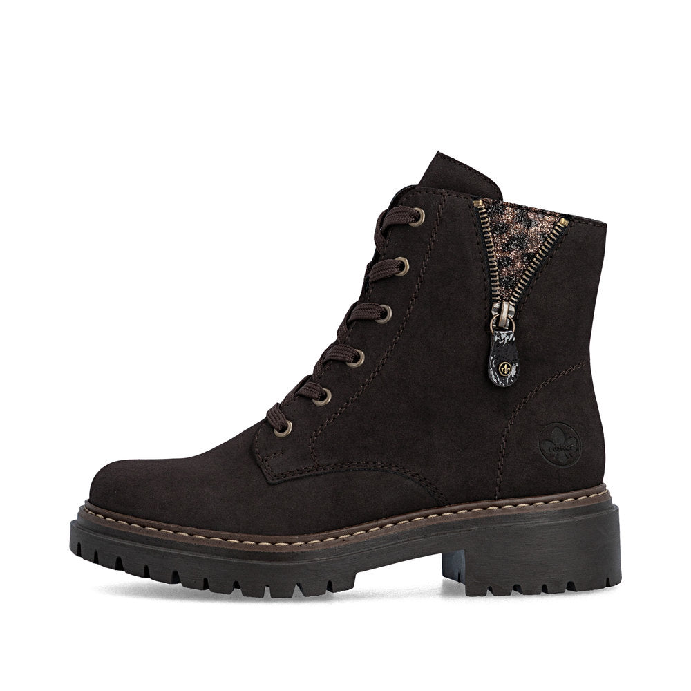 Rieker 72617-25 Nougat Brown Lace Boots