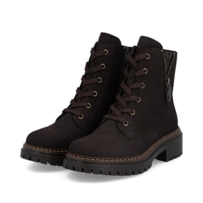 Rieker 72617-25 Nougat Brown Lace Boots
