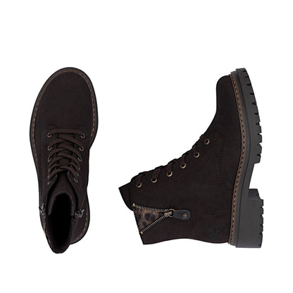 Rieker 72617-25 Nougat Brown Lace Boots