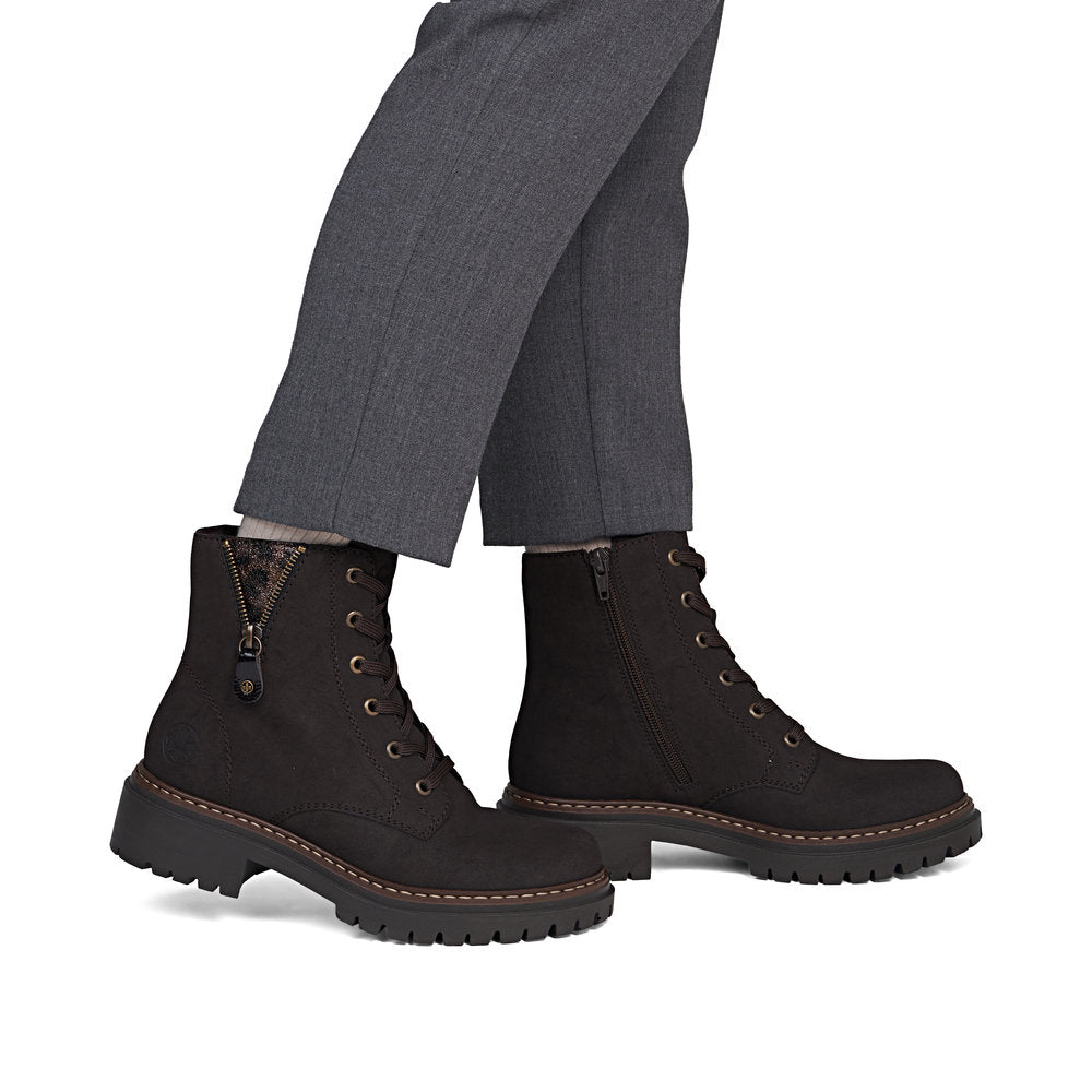 Rieker 72617-25 Nougat Brown Lace Boots