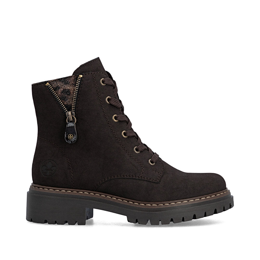 Rieker 72617-25 Nougat Brown Lace Boots