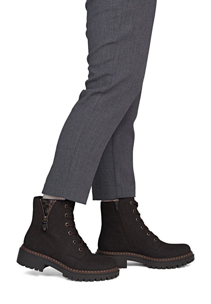 Rieker 72617-25 Nougat Brown Lace Boots