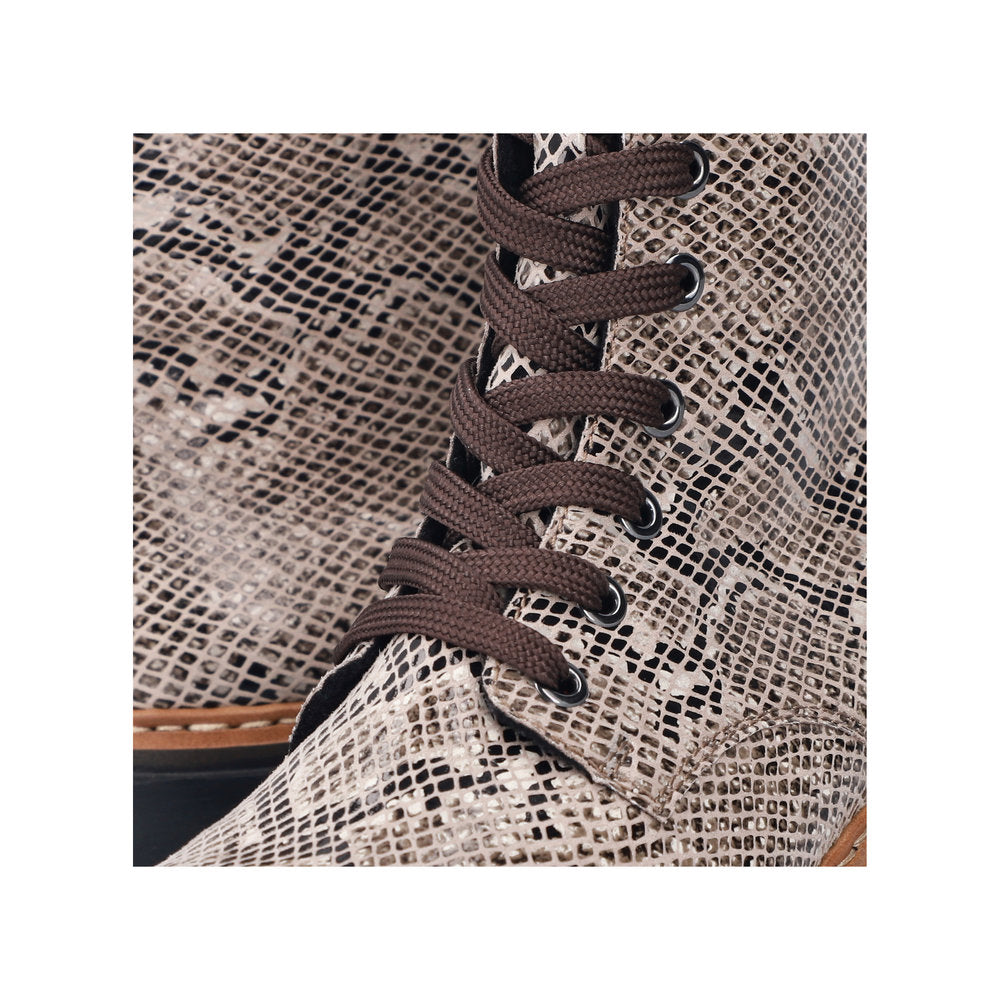 Rieker 72627-64 Beige & Black Snake Print Boots