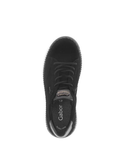 Gabor 73.243.17 Black Elastic Lace Trainers