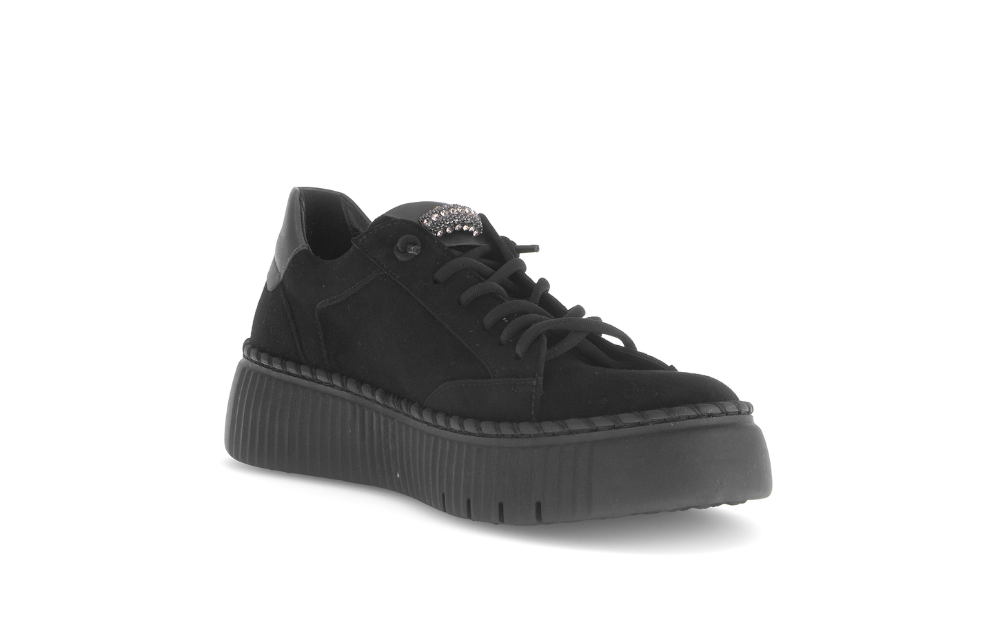 Gabor 73.243.17 Black Elastic Lace Trainers