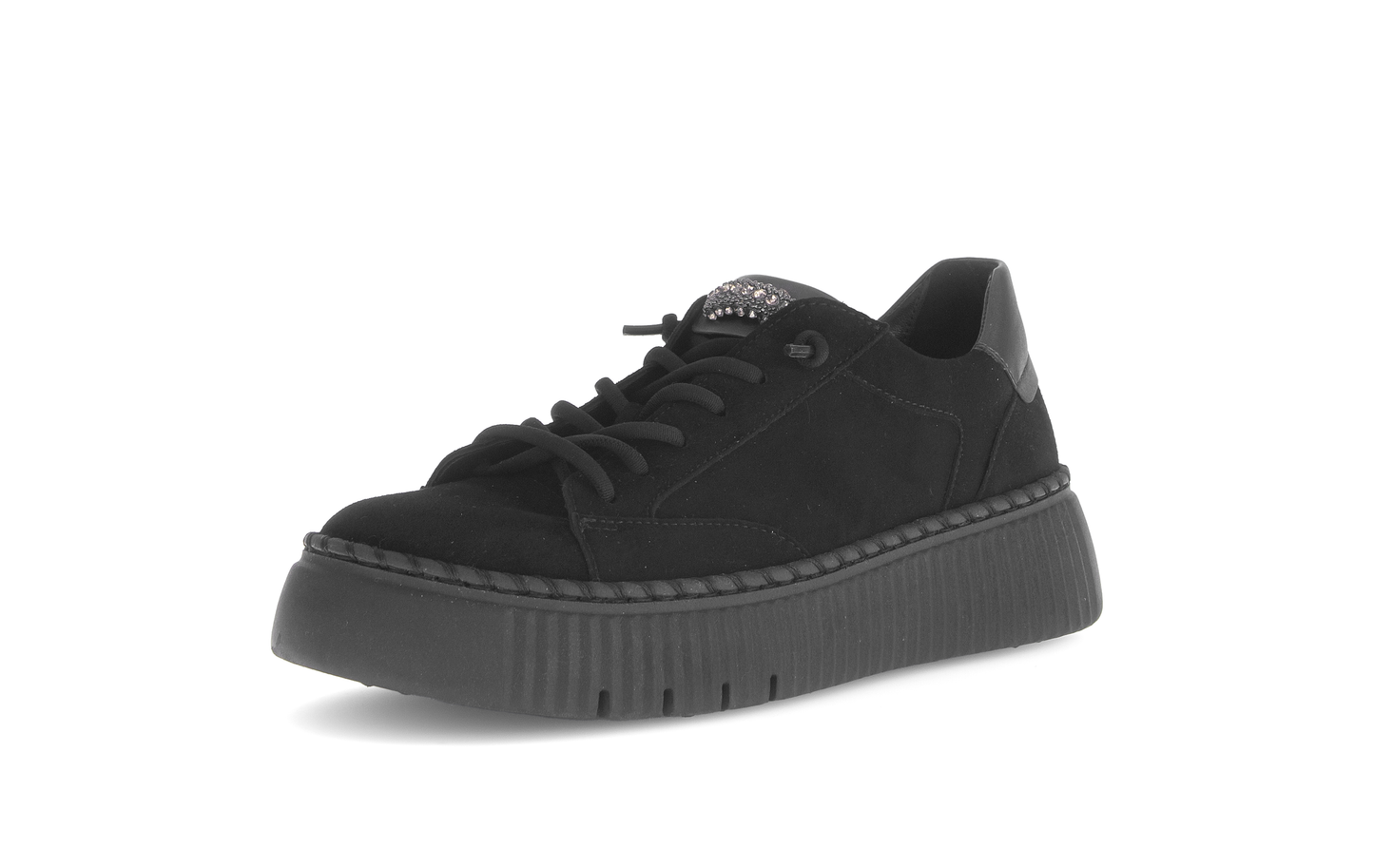 Gabor 73.243.17 Black Elastic Lace Trainers