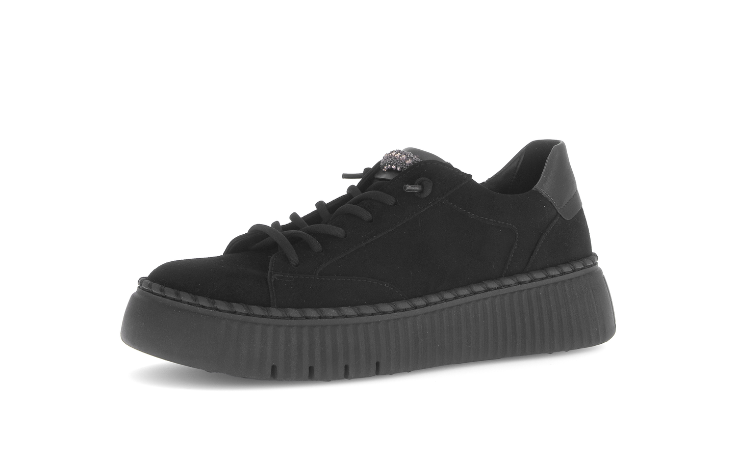 Gabor 73.243.17 Black Elastic Lace Trainers