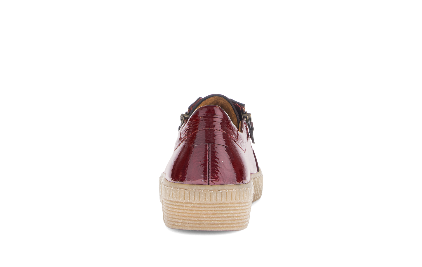 Gabor 73.334.95 Bordo Burgundy Patent Trainers with Twin Zip