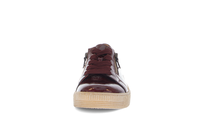 Gabor 73.334.95 Bordo Burgundy Patent Trainers with Twin Zip