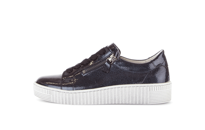 Gabor 73.334.96 Dark Blue/Navy Patent Trainers with Twin Zip