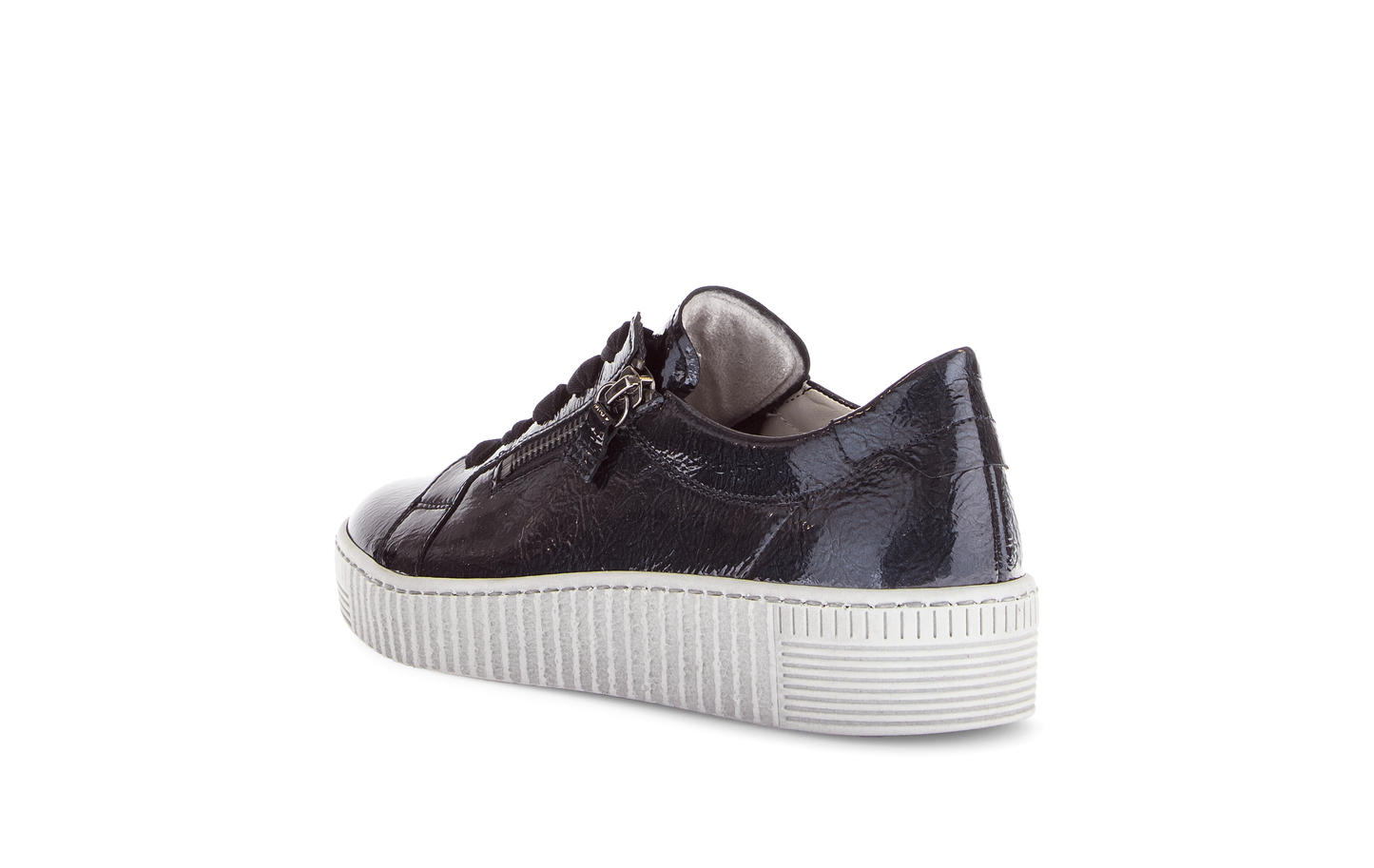 Gabor 73.334.96 Dark Blue/Navy Patent Trainers with Twin Zip