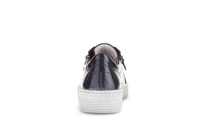 Gabor 73.334.96 Dark Blue/Navy Patent Trainers with Twin Zip