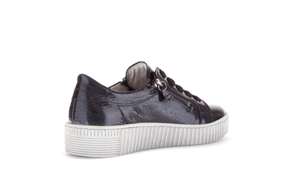 Gabor 73.334.96 Dark Blue/Navy Patent Trainers with Twin Zip