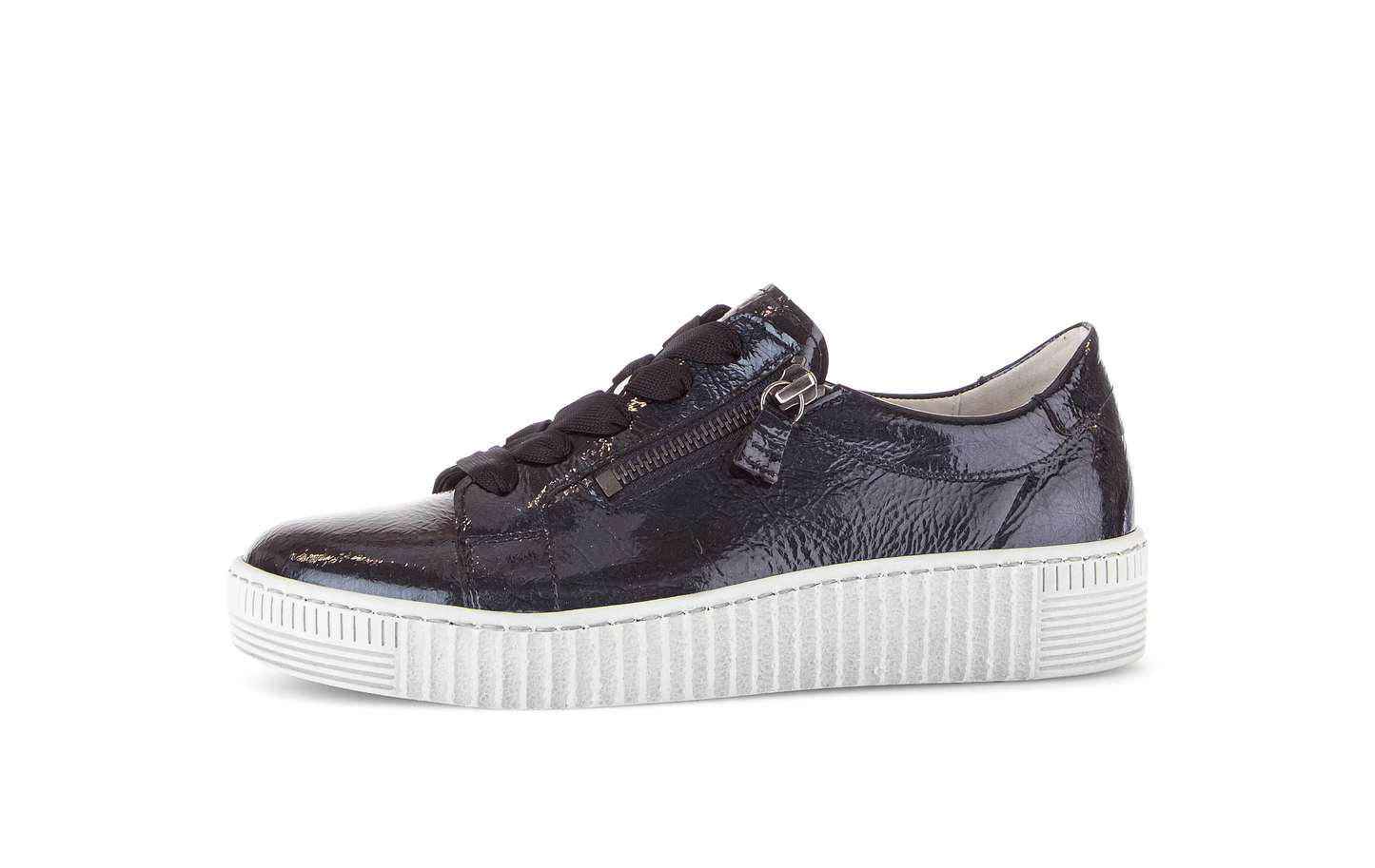 Gabor 73.334.96 Dark Blue/Navy Patent Trainers with Twin Zip